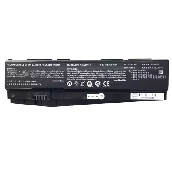 Original laptop battery for CLEVO 6-87-N850S-4U41