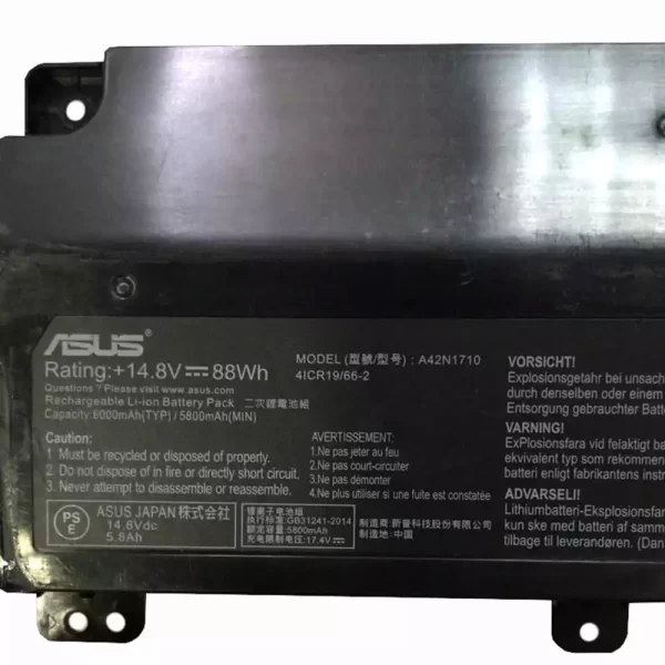 Original laptop battery for ASUS A42N1710 - Image 3