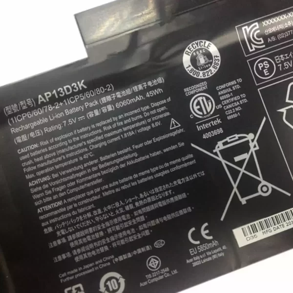 Original laptop battery for ACER AP13D3K - Image 3