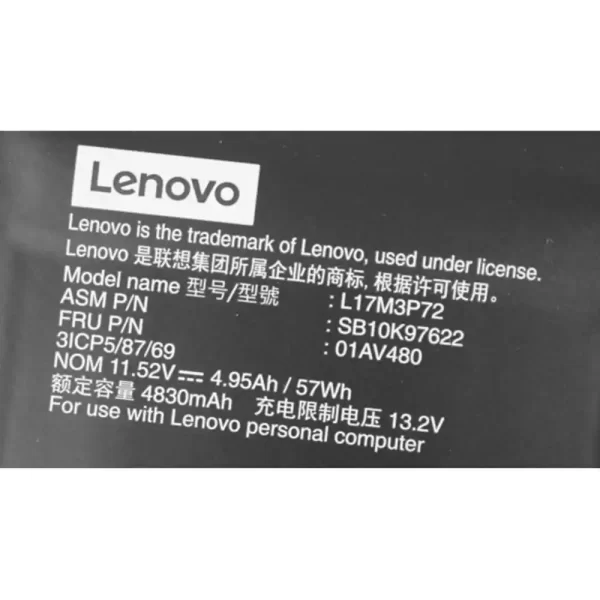 Original laptop battery for  LENOVO L17M3P72 - Image 3