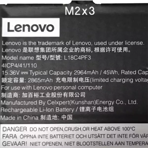 Original laptop battery for  LENOVO L18C4PF3 - Image 2