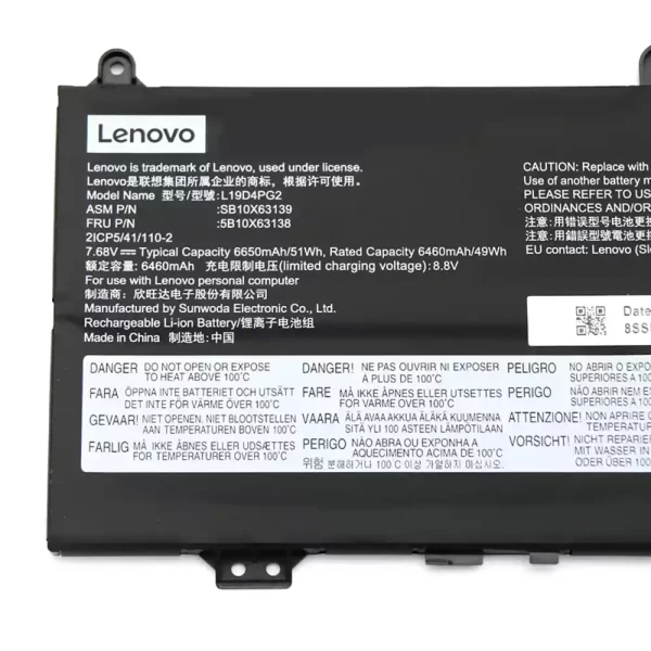 Original laptop battery for LENOVO L19D4PG2 - Image 3