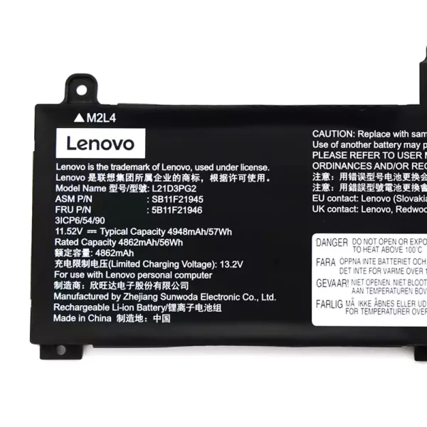 Original laptop battery for LENOVO L21D3PG2 L21D3PG1 - Image 3