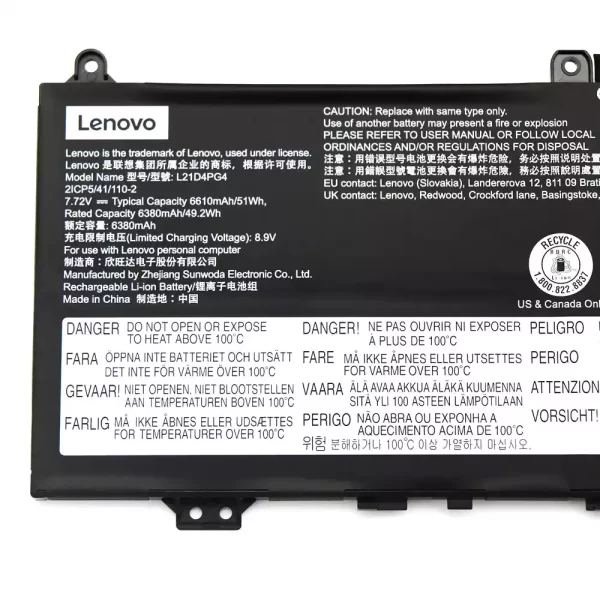 Original laptop battery for LENOVO L21C4PG4,L21D4PG4,L21L4PG4,L21M4PG4 - Image 3