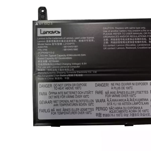 Original laptop battery for LENOVO L21D4P75 5B10W51880 SB10W51981 - Image 2