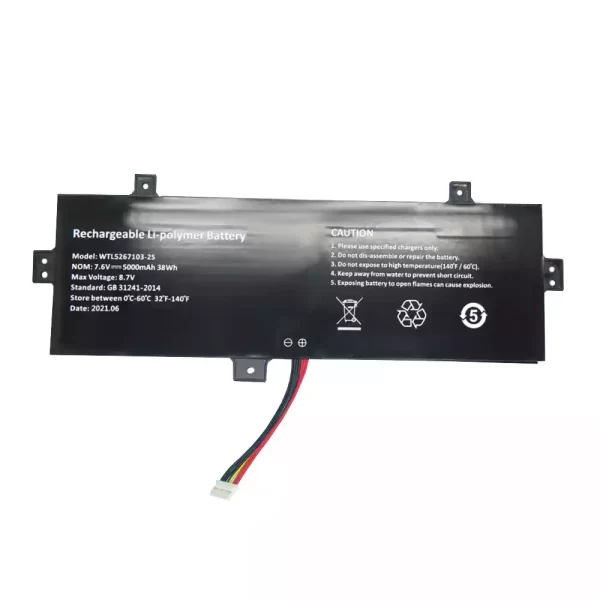 Original laptop battery for HL-PL5267103P*2S NV-5267103-2P,WTL5267103-2S,ZL5267103-2S