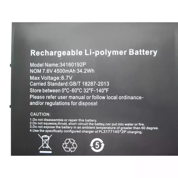 Original laptop battery for CHUWI 34160192P,UTL-3178180-2S