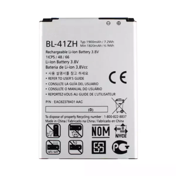 Original cell phone battery BL-41ZH for LG L50,H340,H345,MS345,H343,C40,D213N,LS665