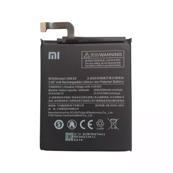 Original cell phone battery BM39 for Xiaomi Mi 6