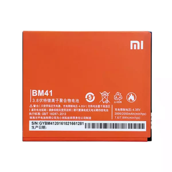 Original cell phone battery BM41 for Xiaomi Redmi 1S Hongmi 1S