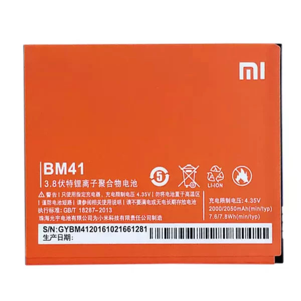 Original cell phone battery BM41 for Xiaomi Redmi 1S Hongmi 1S - Image 3