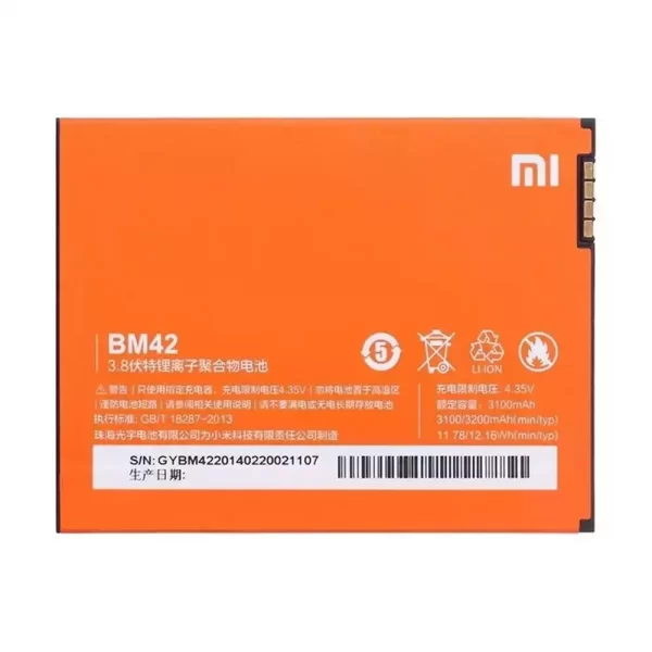 Original cell phone battery BM42 for Xiaomi Redmi Hongmi Note