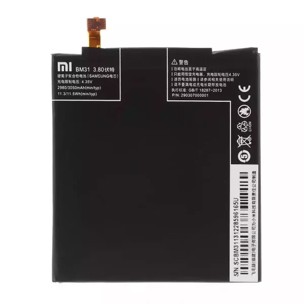 Original cell phone battery BM31 for Xiaomi Mi 3