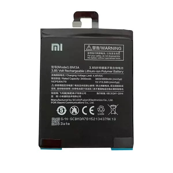 Original cell phone battery BM3A for Xiaomi Mi Note 3