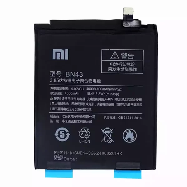 Original cell phone battery BN43 for Xiaomi Redmi Note 4X