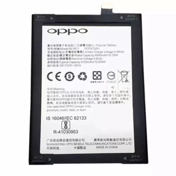 Original cell phone battery BLP611 for OPPO R9 Plus