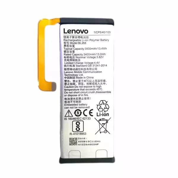 Original cell phone battery BL268 for LENOVO ZUK Z2