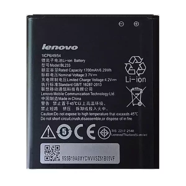 Original cell phone battery BL233 for LENOVO A2800-D,A3600-D,A3800-D