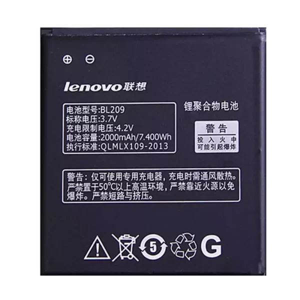 Original cell phone battery BL209 for LENOVO A788T,A820E,A760,A516,A378T,A398T,A706