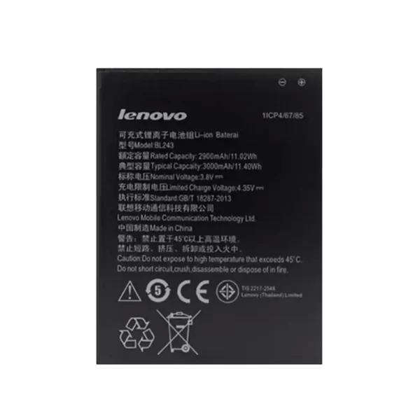 Original cell phone battery BL243 for LENOVO k3 note,K50-T5,K50-T3S,A7600-M,A5890,A5600,A5500,A5860,A7000