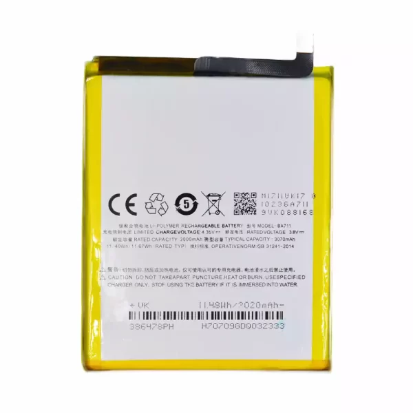 Original cell phone battery BA711 for MEIZU Noblue 6