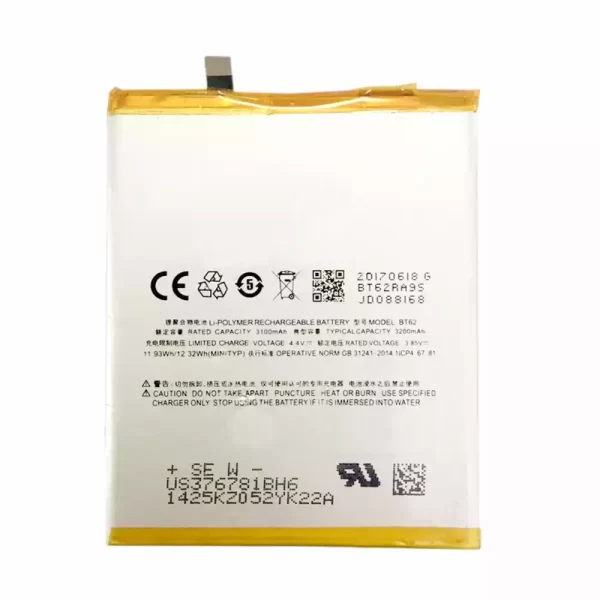 Original cell phone battery BT62 for MEIZU Noblue X