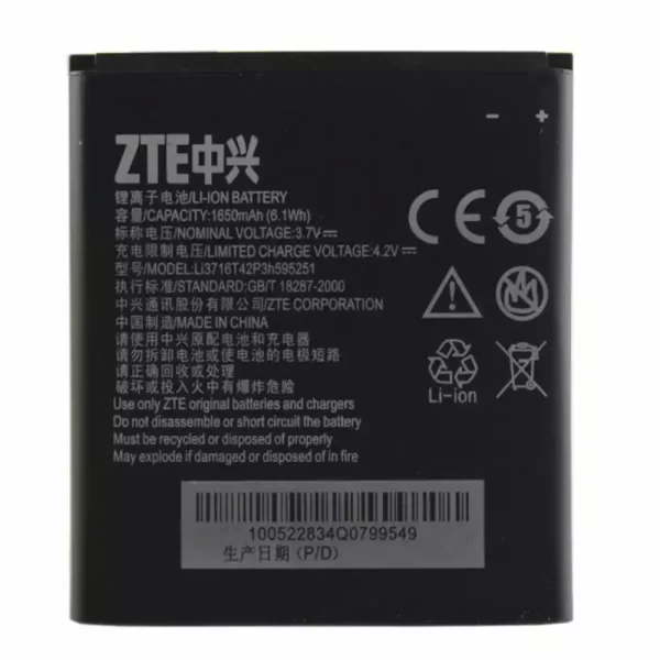 Original cell phone battery LI3716T42P3H595251 for ZTE U808,N798,Q501U,Q201T,N900D,N798+,Q501T