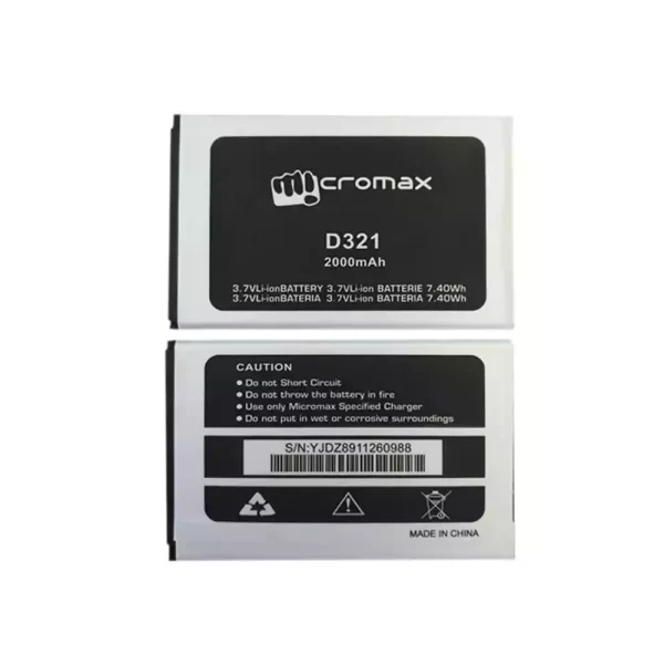 Original cell phone battery for Micromax D321