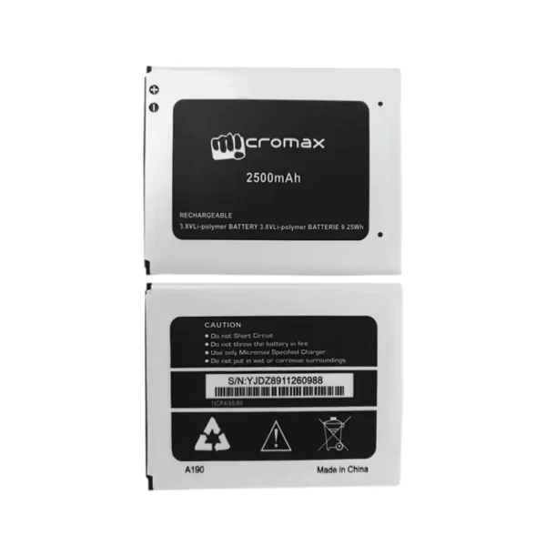 Original cell phone battery for Micromax A190