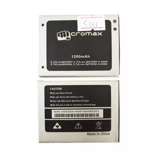 Original cell phone battery for Micromax S301