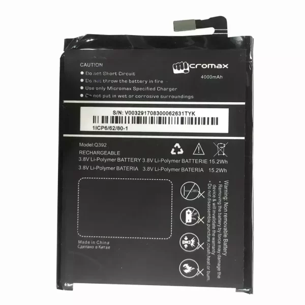 Original cell phone battery for Micromax Q392