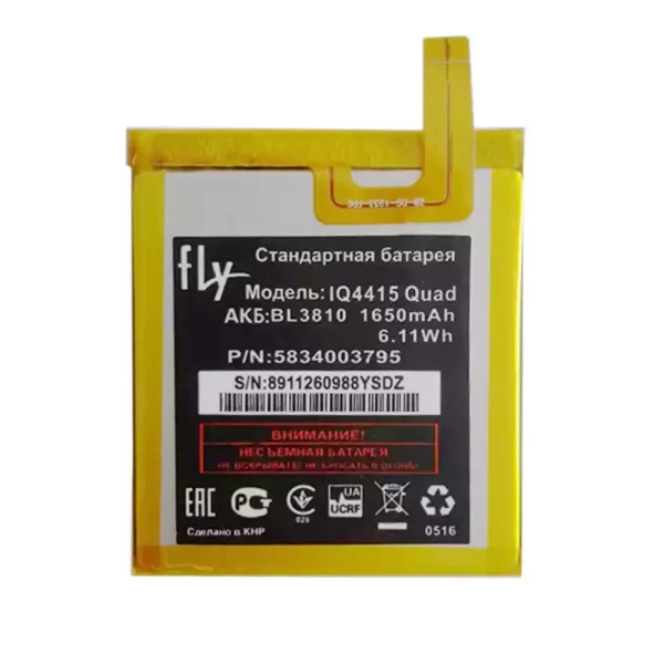 Original cell phone battery BL3810 for FLY IQ4415