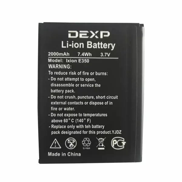 Original cell phone battery for DEXP Ixion E350