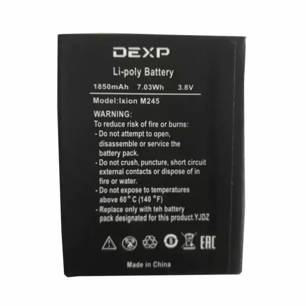 Original cell phone battery for DEXP Ixion M245