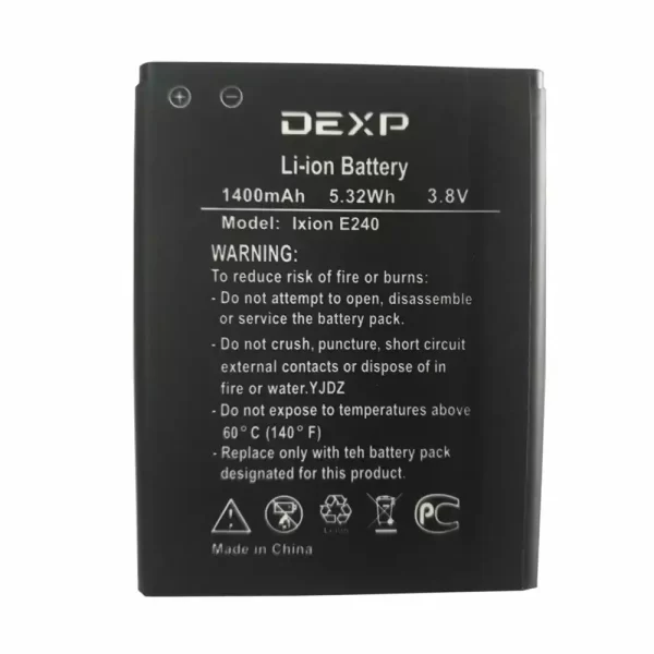 Original cell phone battery for DEXP Ixion E240