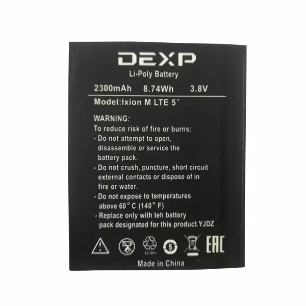 Original cell phone battery for DEXP Ixion M LTE 5''