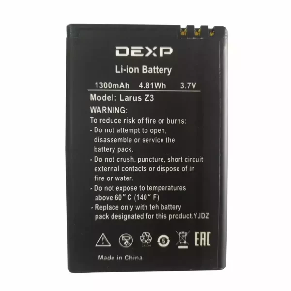 Original cell phone battery for DEXP Larus Z3