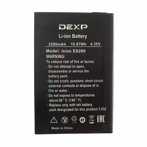 Original cell phone battery for DEXP Ixion ES260