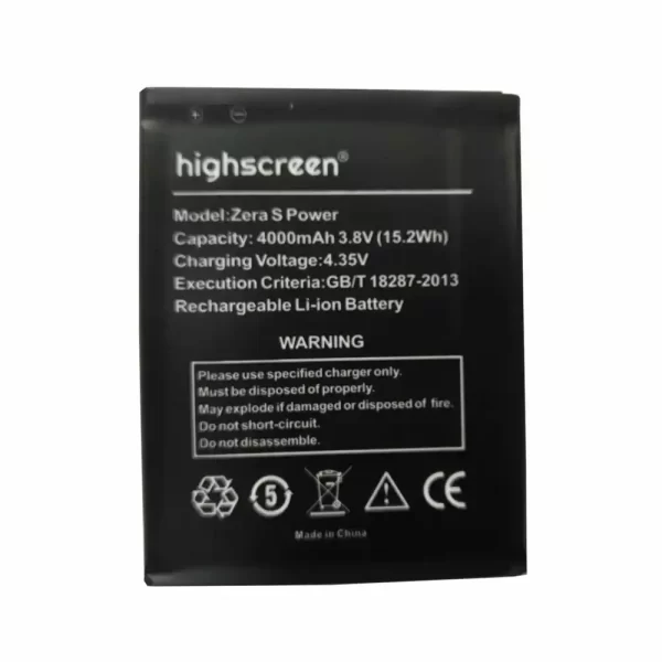 Original cell phone battery for Highscreen Zera S Power