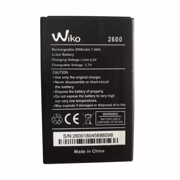 Original cell phone battery for Wiko 2600