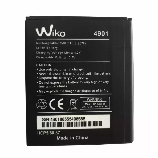 Original cell phone battery for Wiko 4901