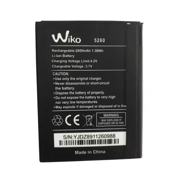 Original cell phone battery for Wiko 5260