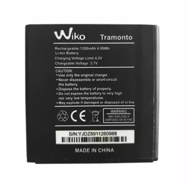 Original cell phone battery for Wiko Tramonto