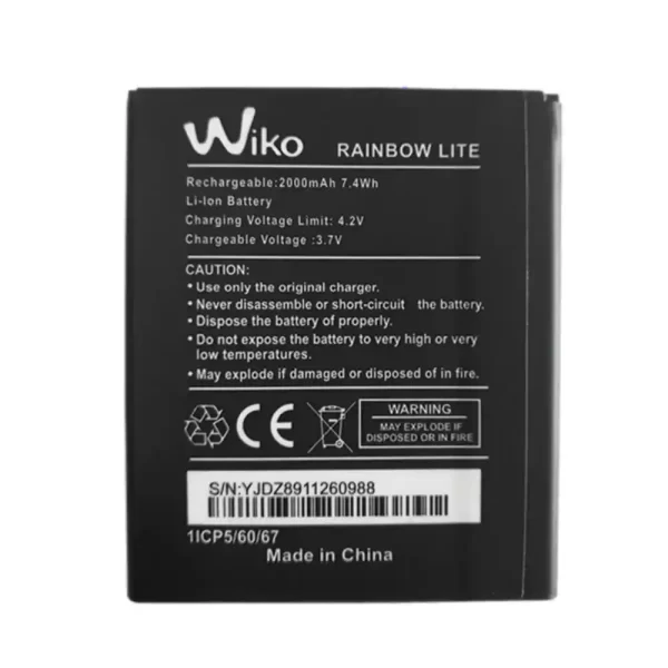 Original cell phone battery for Wiko Rainbow LITE