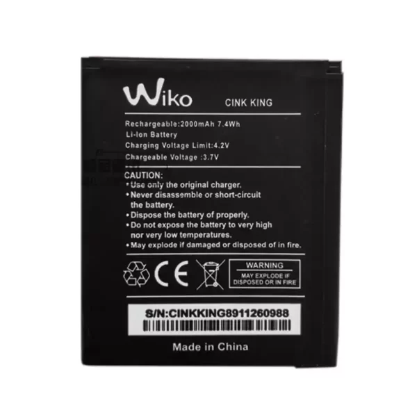 Original cell phone battery for Wiko CINK KING