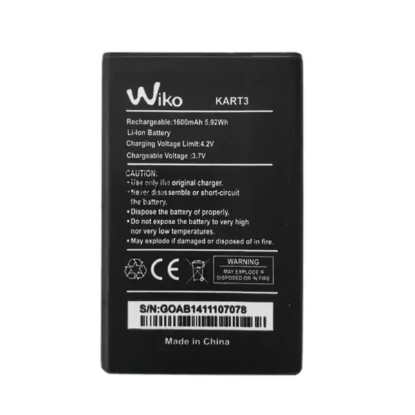 Original cell phone battery for Wiko KART3