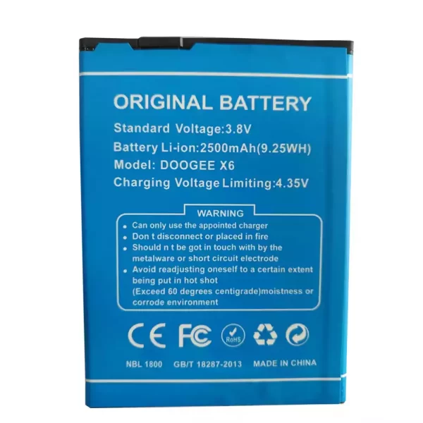 Original cell phone battery for DOOGEE X6