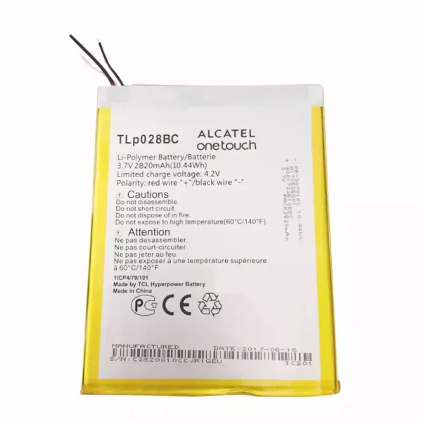 Original cell phone battery TLP028BC for Alcatel tab pixe 3