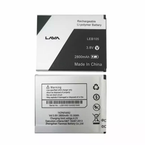 Original cell phone battery for Lava LEB105