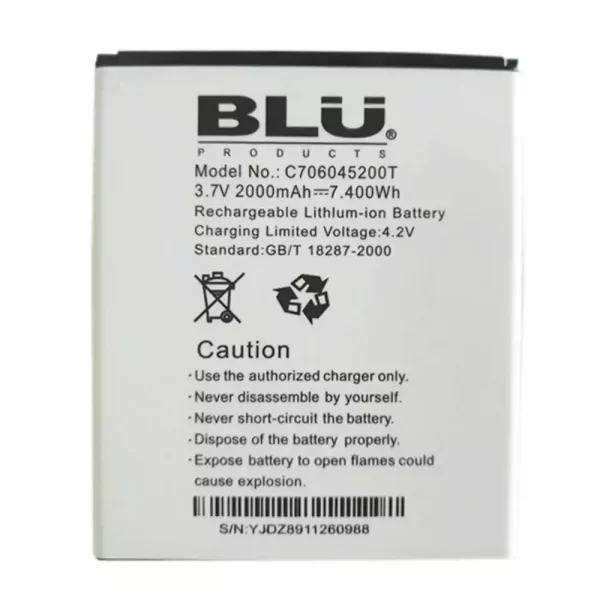 Original cell phone battery for BLU C706045200T